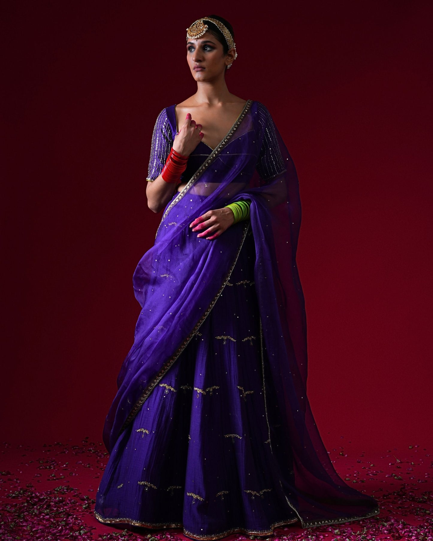Rajeshwari Hand Embroidered Kalidaar Lehenga Set