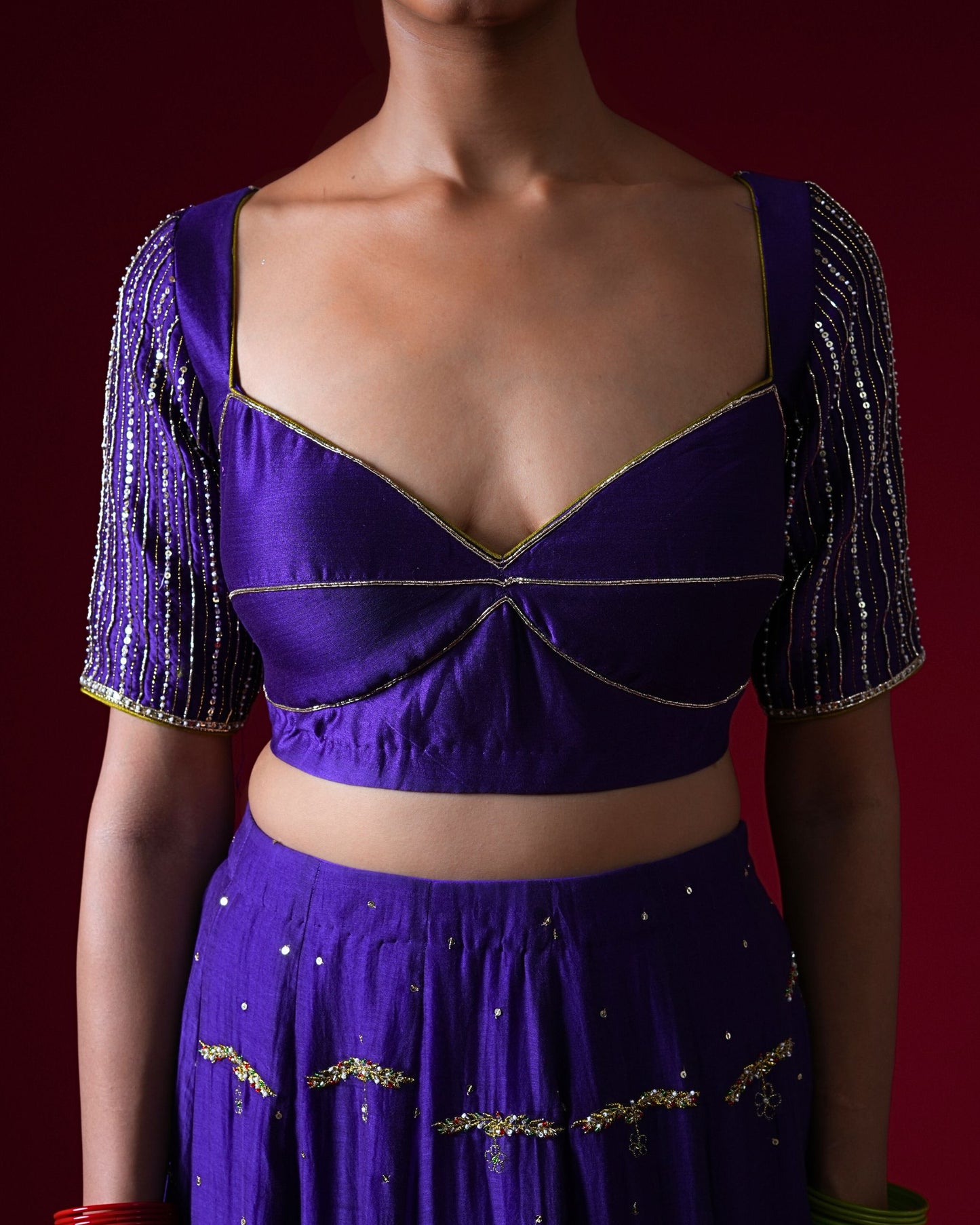 Rajeshwari Hand Embroidered Kalidaar Lehenga Set