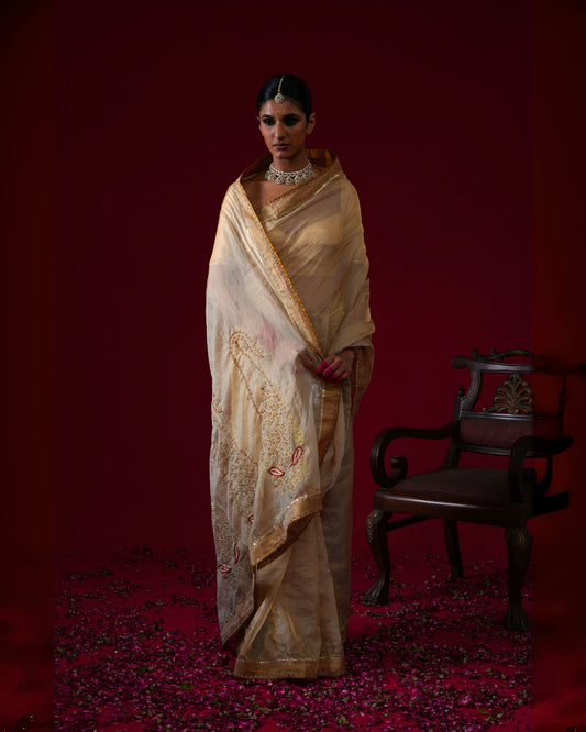 Padmini Organza Tissue Saree with Stitched blouse