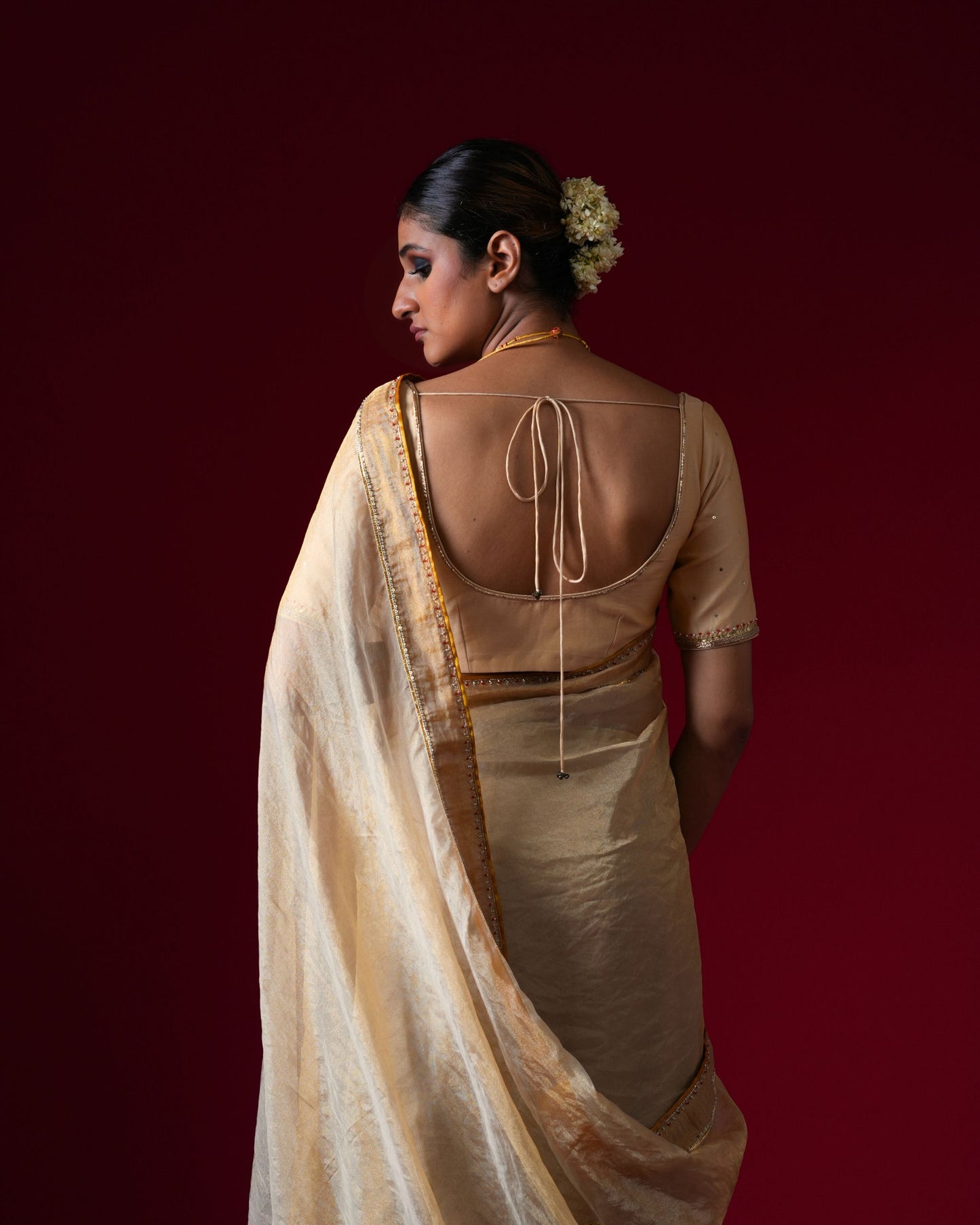 Padmini Organza Tissue Saree with Stitched blouse
