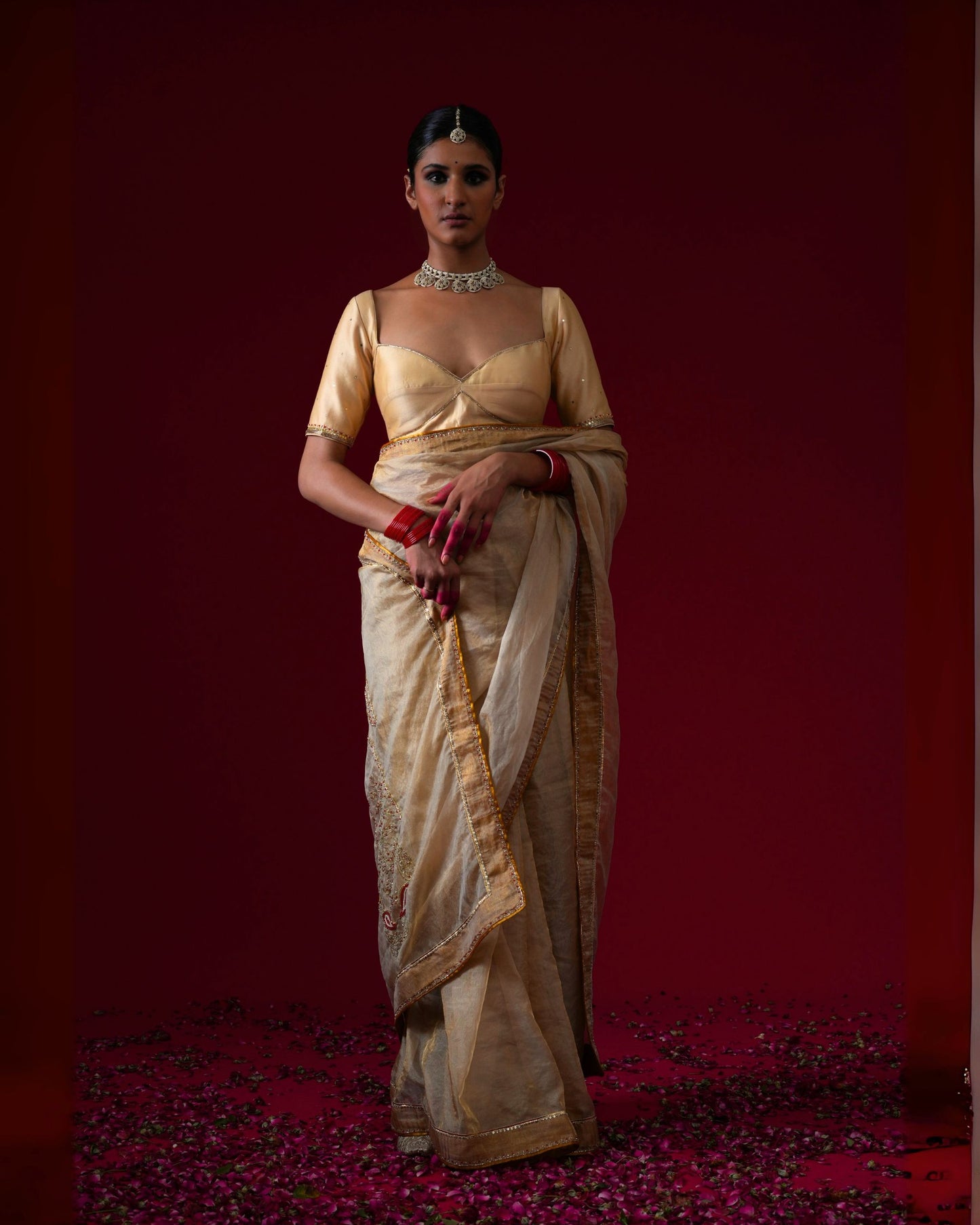 Padmini Organza Tissue Saree with Stitched blouse