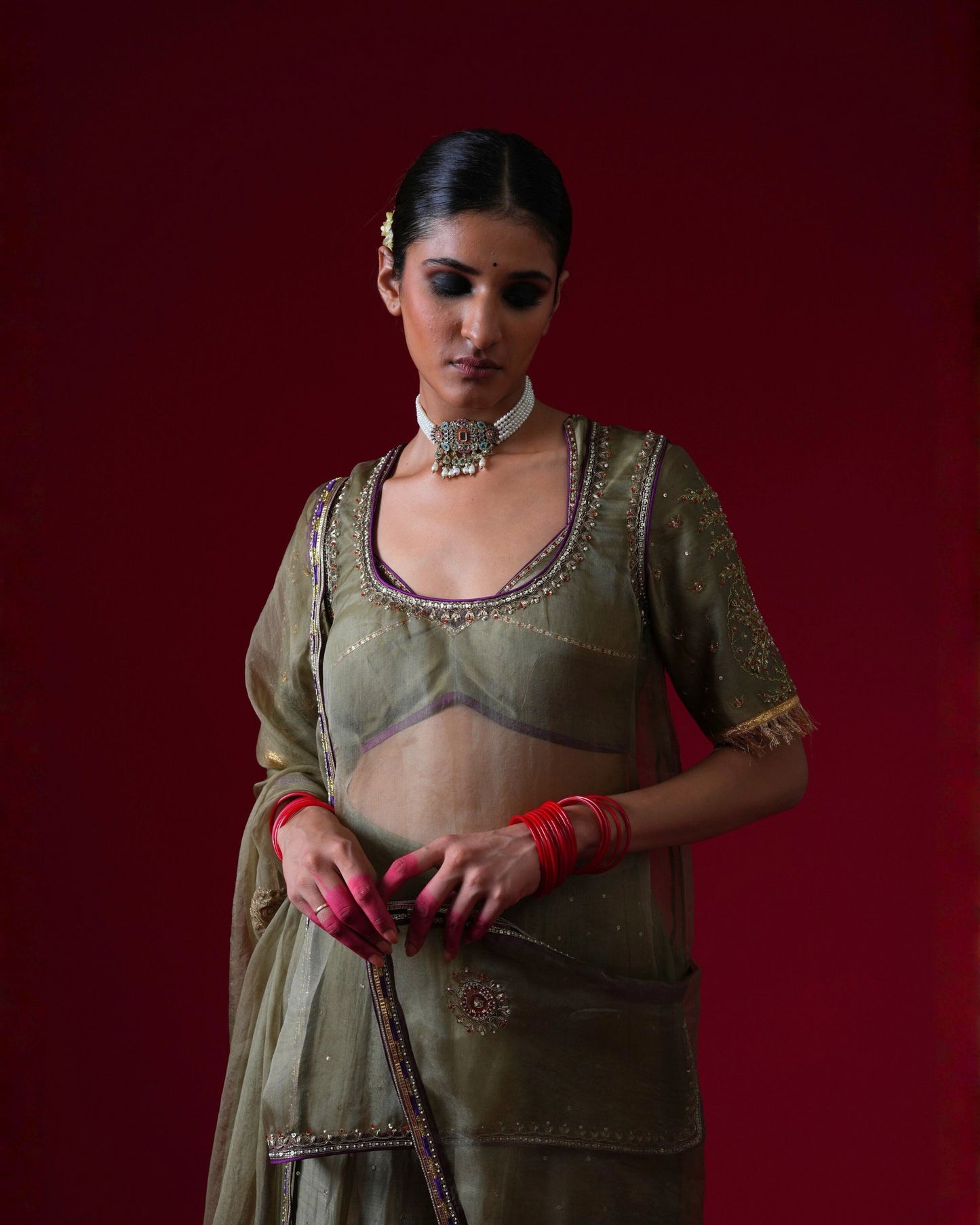 Sumitra Hand Embroidered Sharara Set