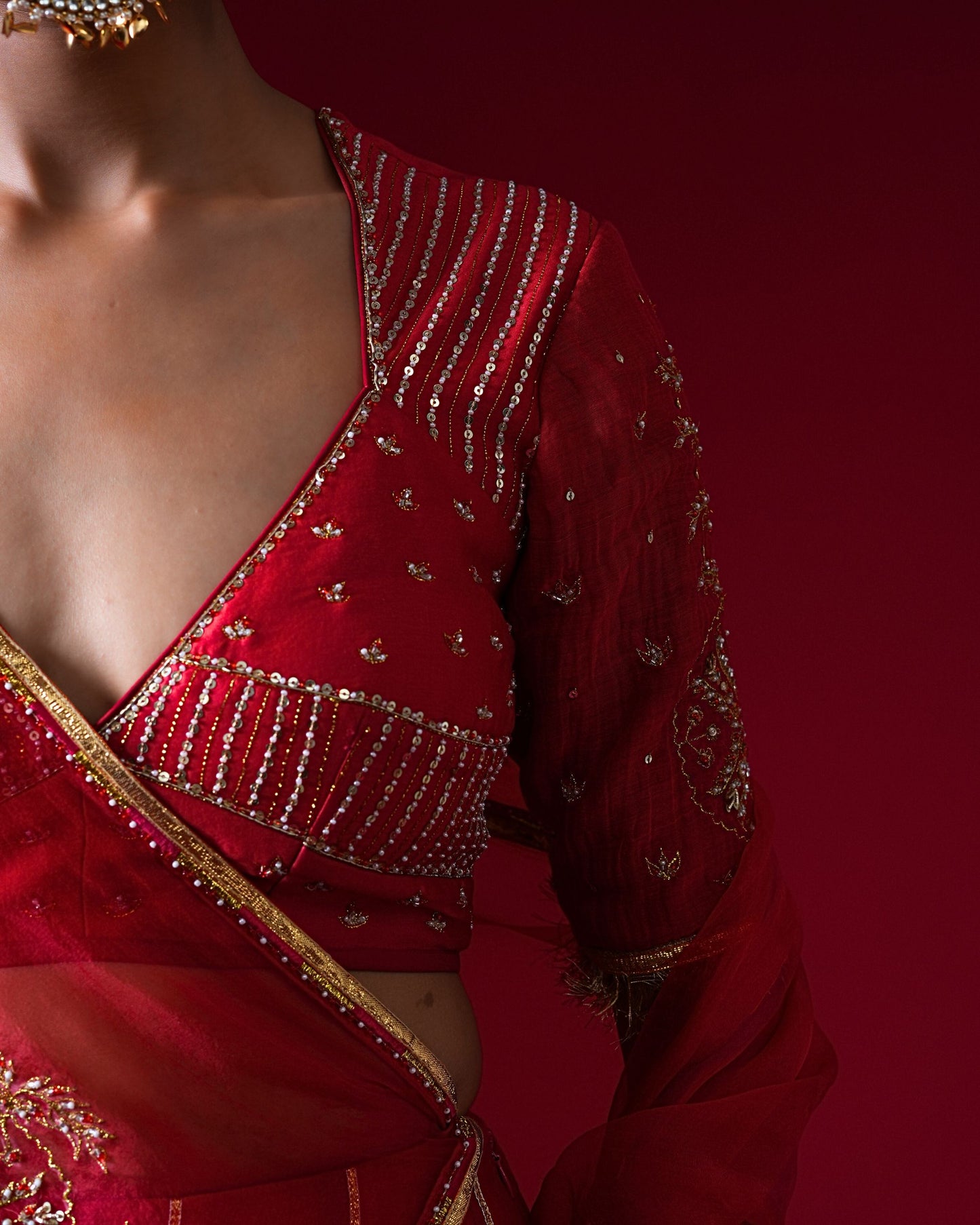 Kumudini Hand Embroidered Kalidaar Lehenga Set