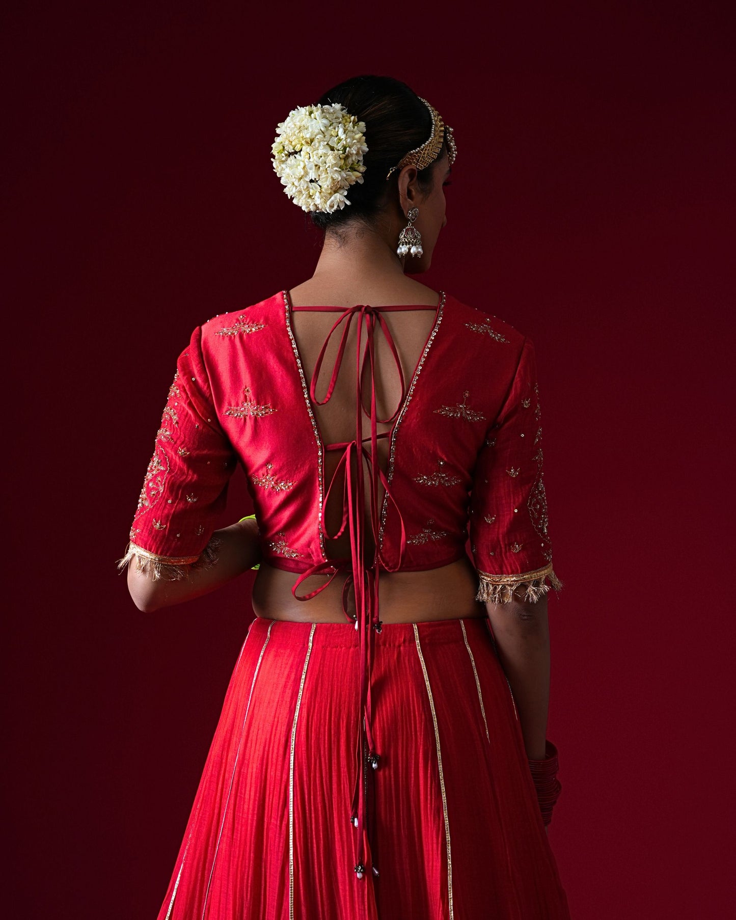Kumudini Hand Embroidered Kalidaar Lehenga Set