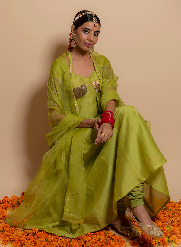 Front gota patch Anarkali set