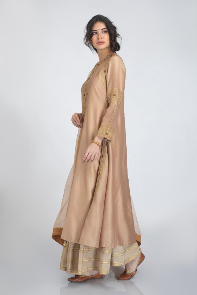 Silk chanderi A-line kurta