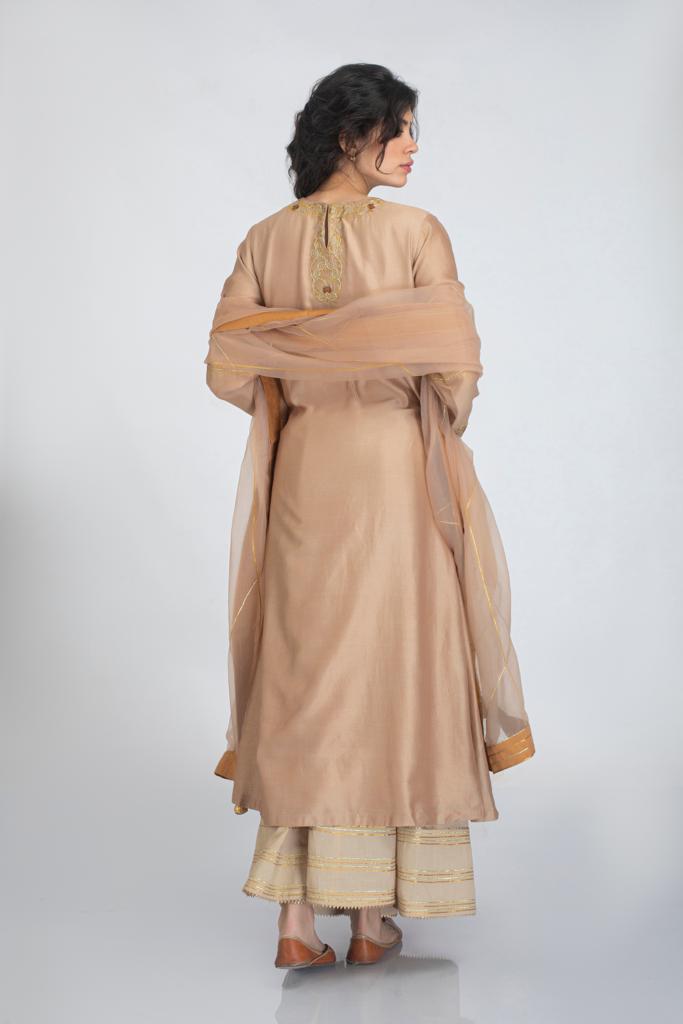 Silk chanderi A-line kurta
