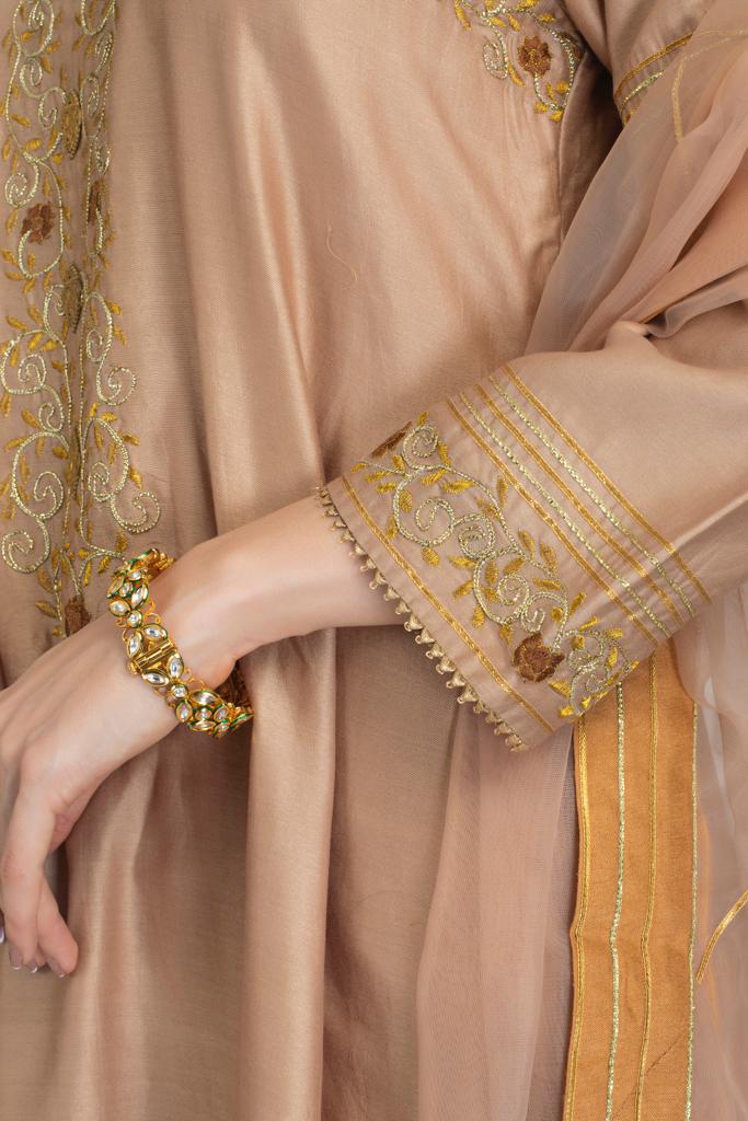 Silk chanderi A-line kurta