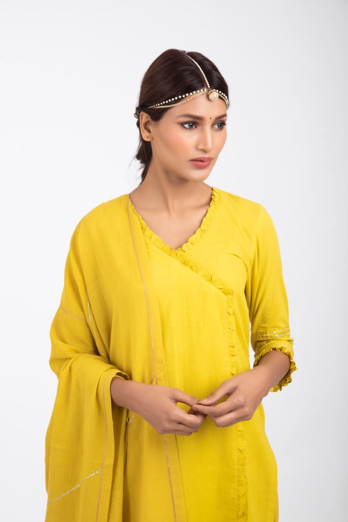 Mustard Yellow Gharara kurta set
