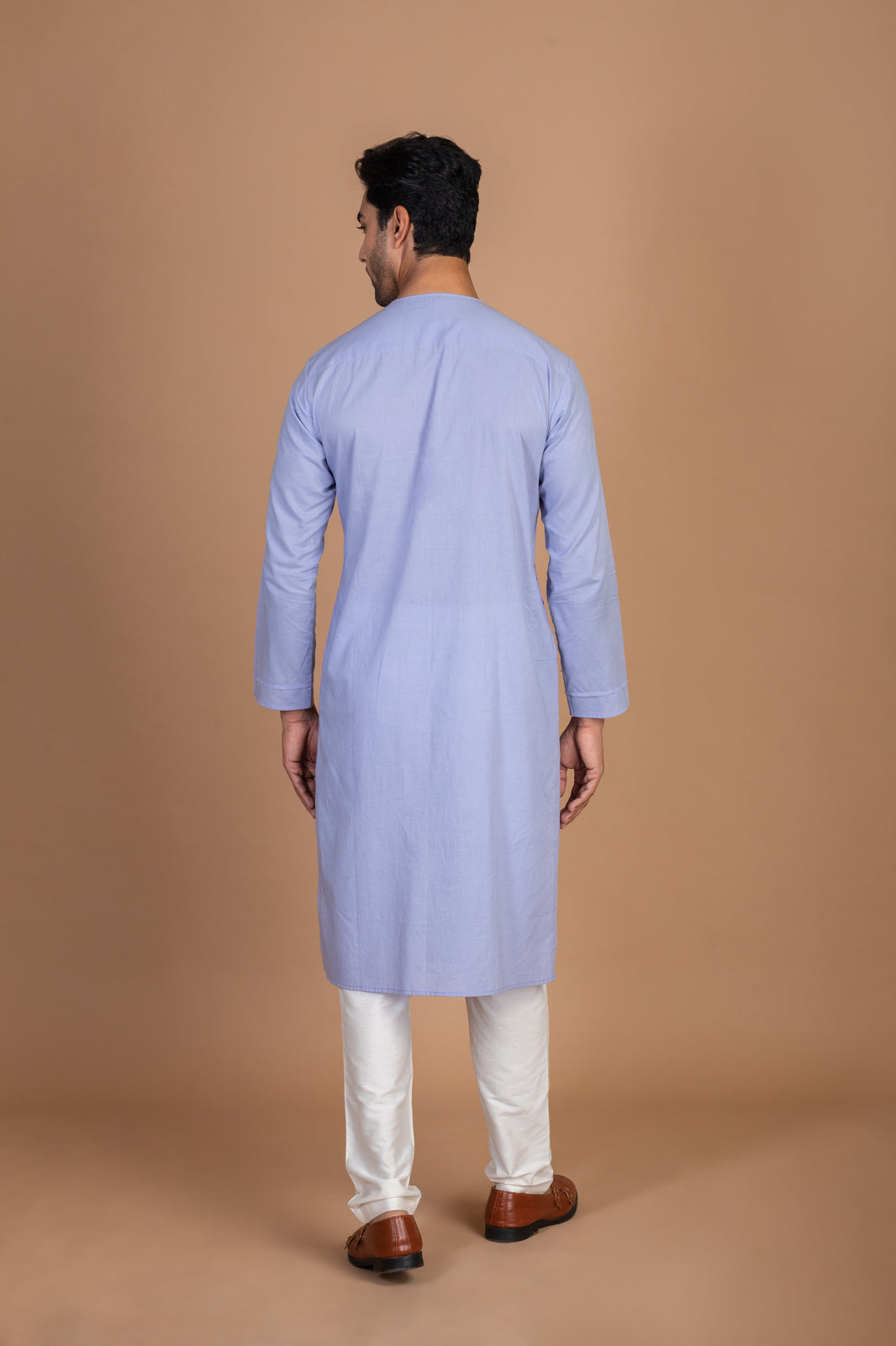 Neelam blue pintex straight angrakha kurta