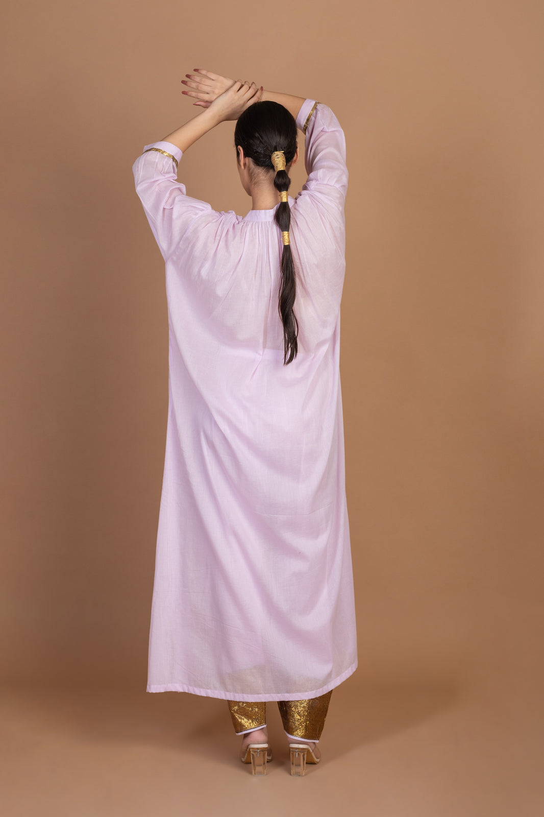 Lilac Cotton Oversized Kurta With Salwar