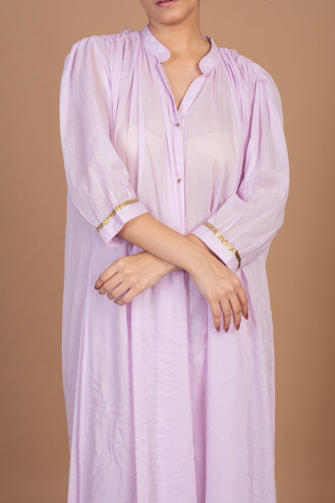 Lilac Cotton Oversized Kurta With Salwar