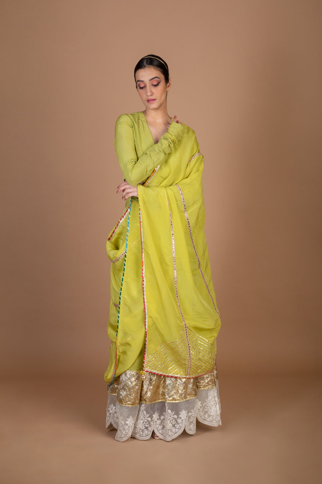 Scallop Embroidered Lehenga Blouse Set