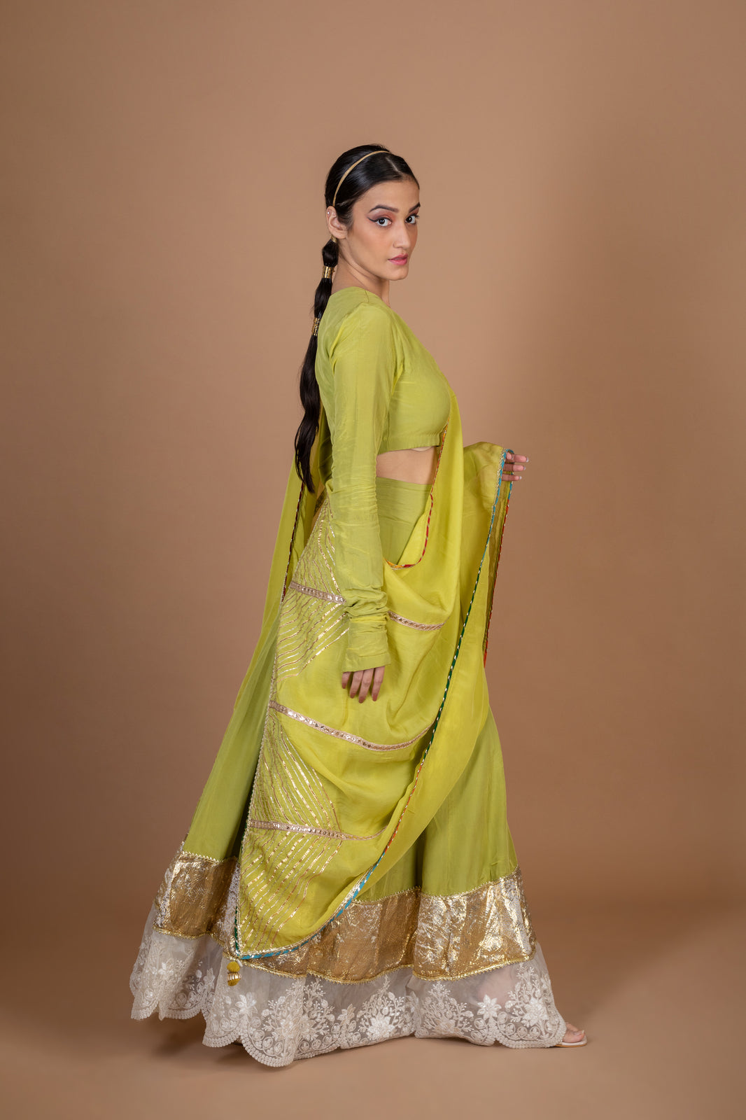 Scallop Embroidered Lehenga Blouse Set