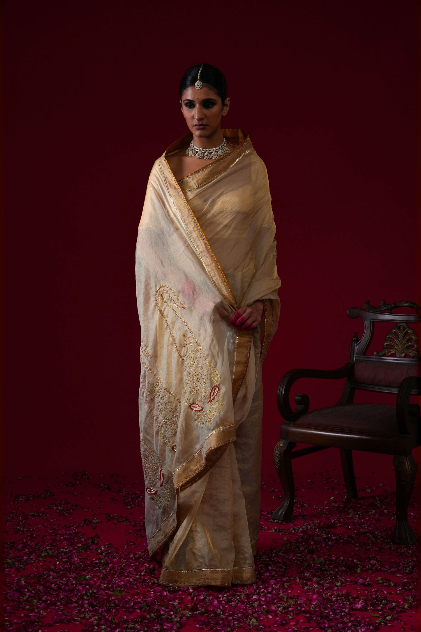 Padmini Organza Tissue Saree with Stitched blouse