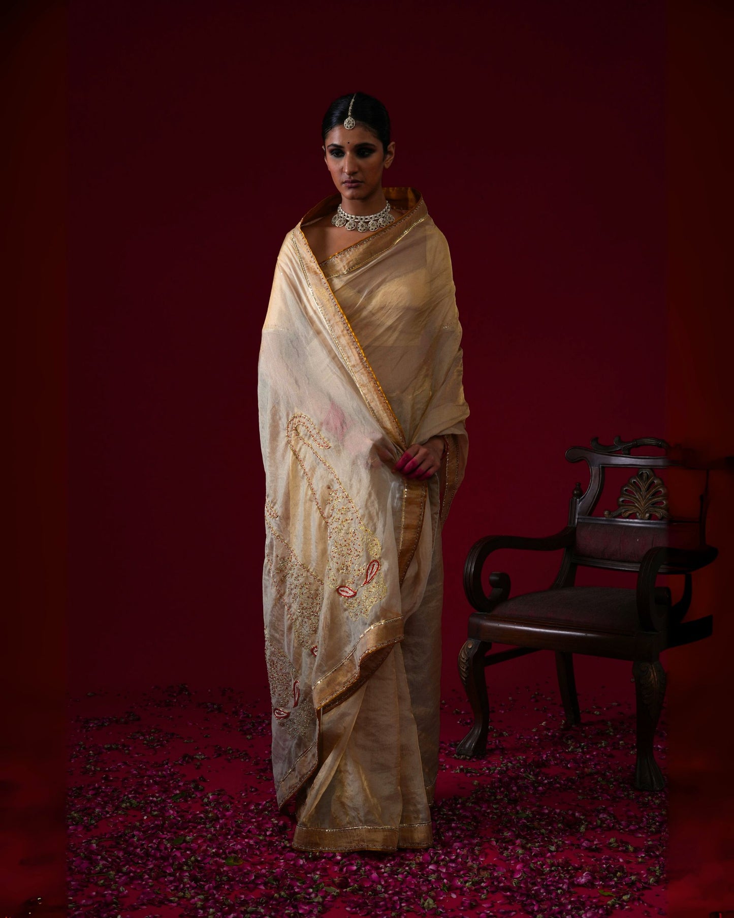 Padmini Organza Tissue Saree with Stitched blouse