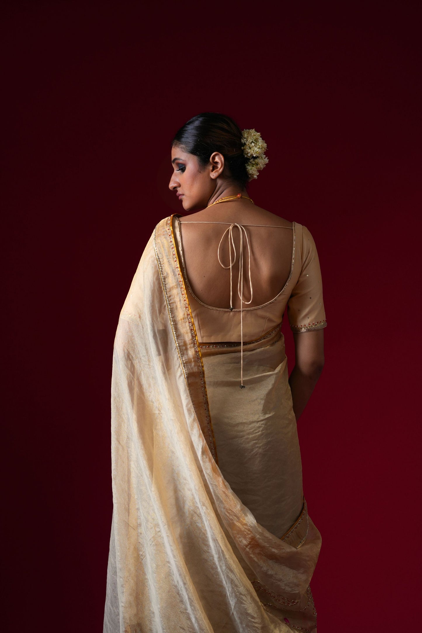 Padmini Organza Tissue Saree with Stitched blouse