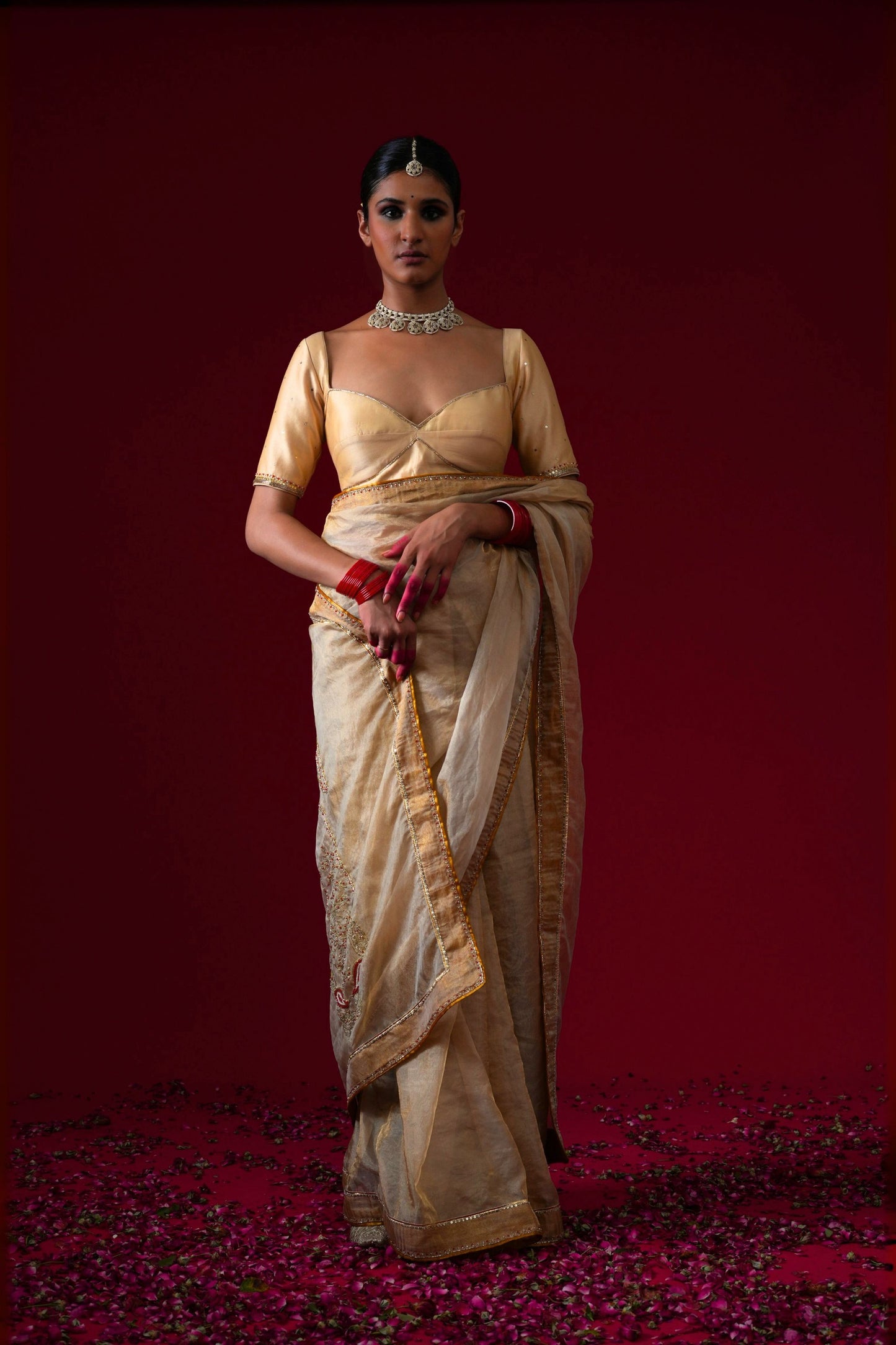 Padmini Organza Tissue Saree with Stitched blouse