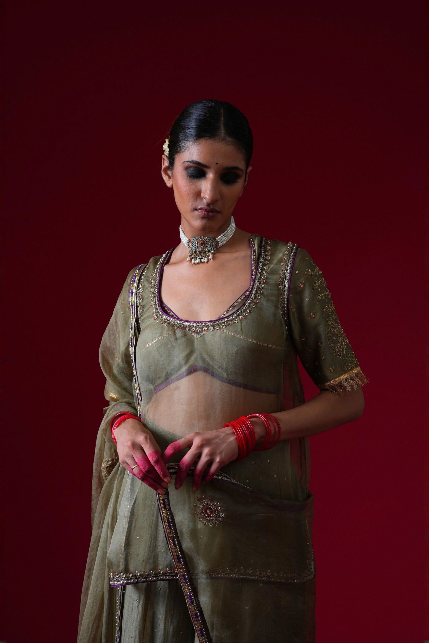 Sumitra Hand Embroidered Sharara Set