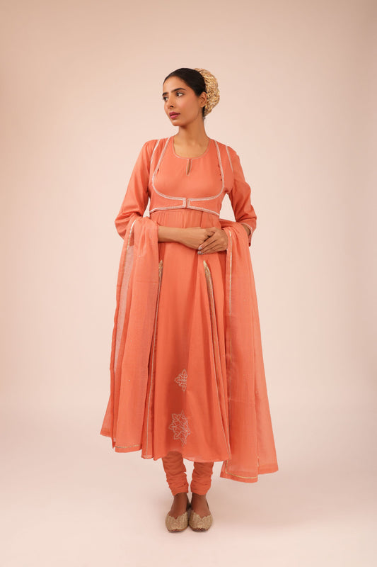 Jacket Anarkali Pure Cotton Suit Set