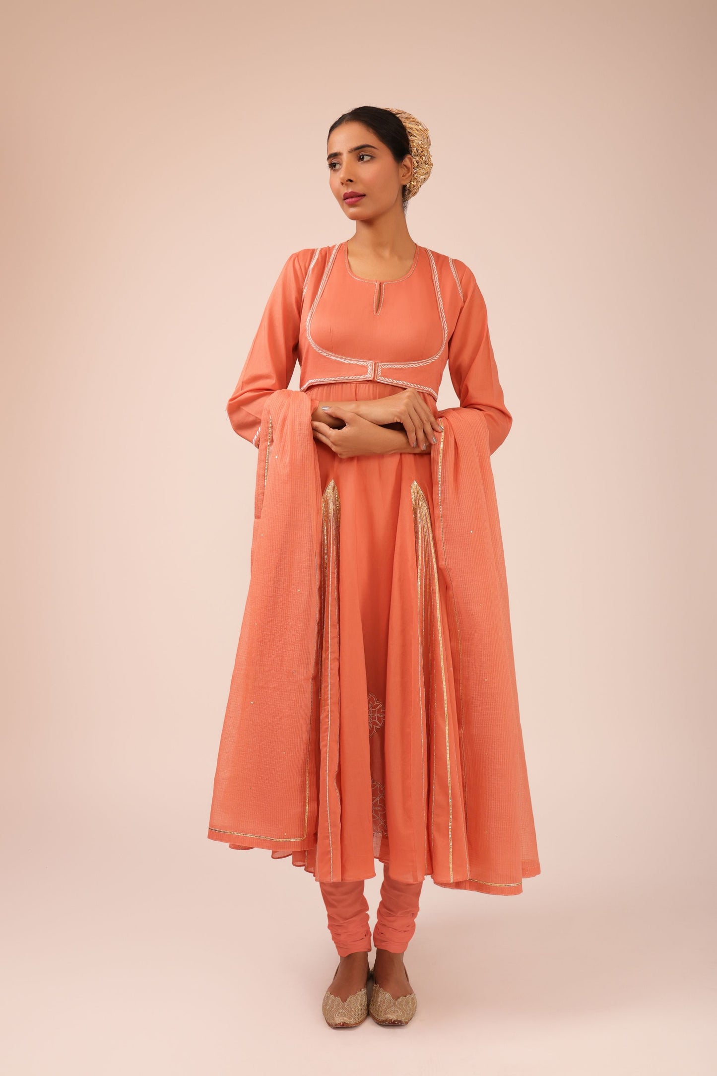 Jacket Anarkali Pure Cotton Suit Set