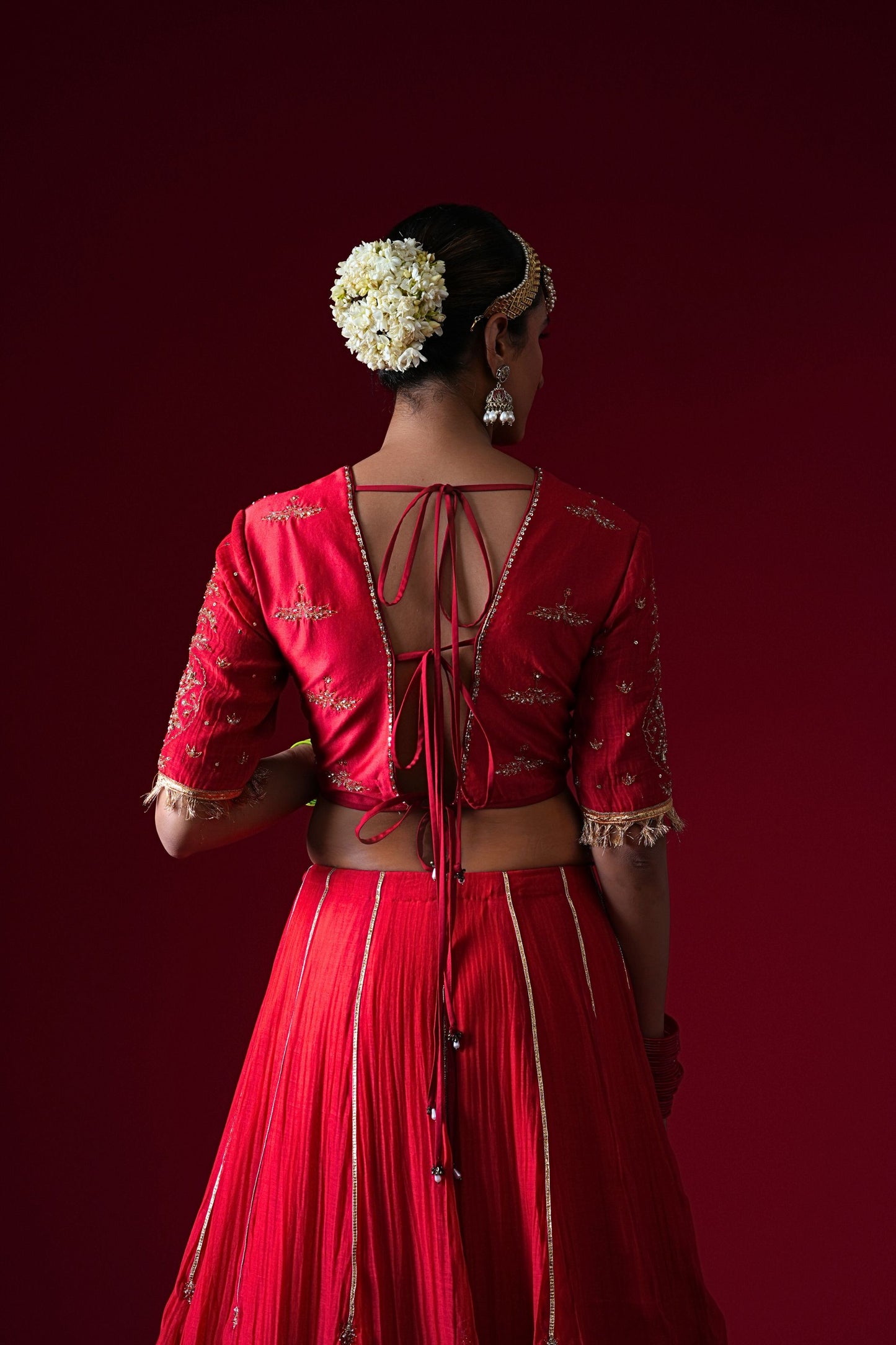 Kumudini Hand Embroidered Kalidaar Lehenga Set