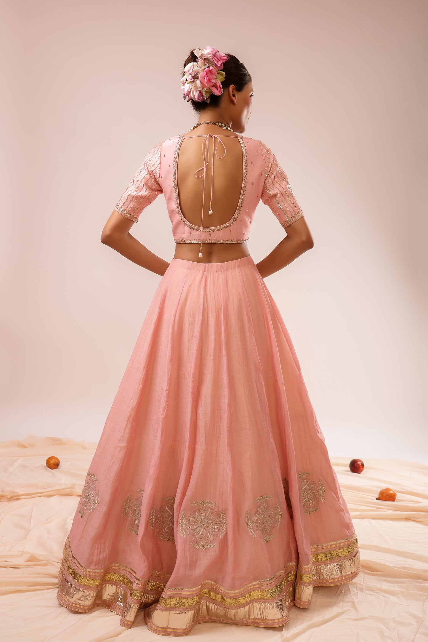 Kamalika Embroidered Blush Pink Lehenga Set