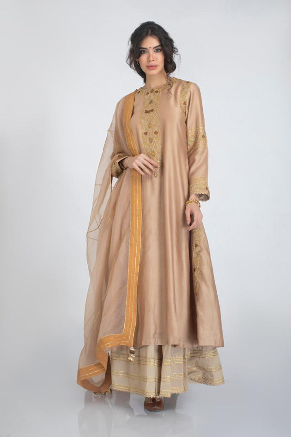 Silk chanderi A-line kurta