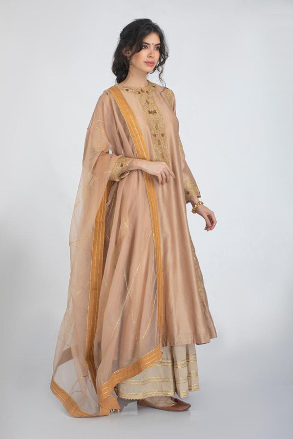 Silk chanderi A-line kurta