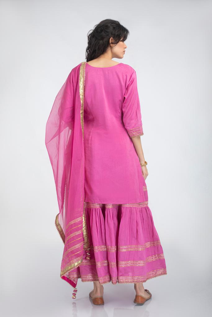 Silk chanderi kurta set