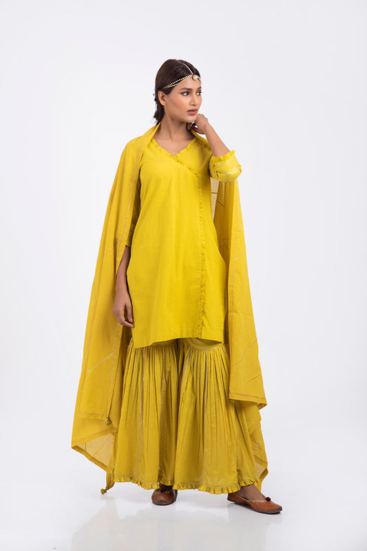 Mustard Yellow Gharara kurta set